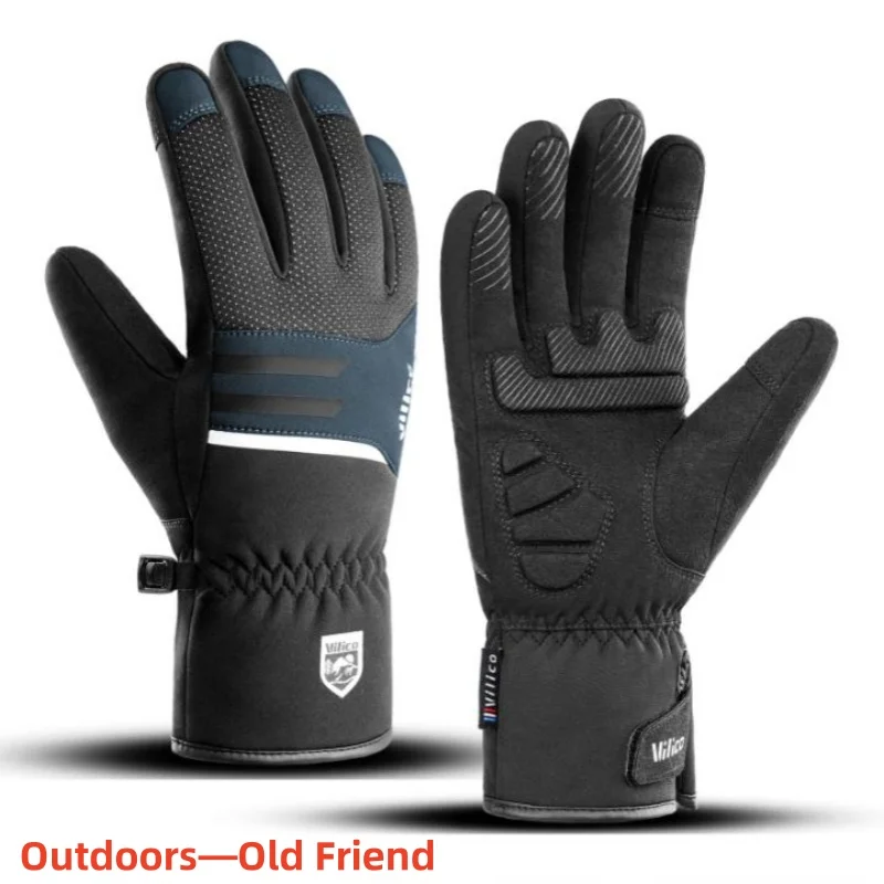 

New Winter Waterproof Cycling Gloves Outdoor Sports Running Motorcycle Ski Touch Screen Fleece Gloves Non-slip Warm Full Fingers