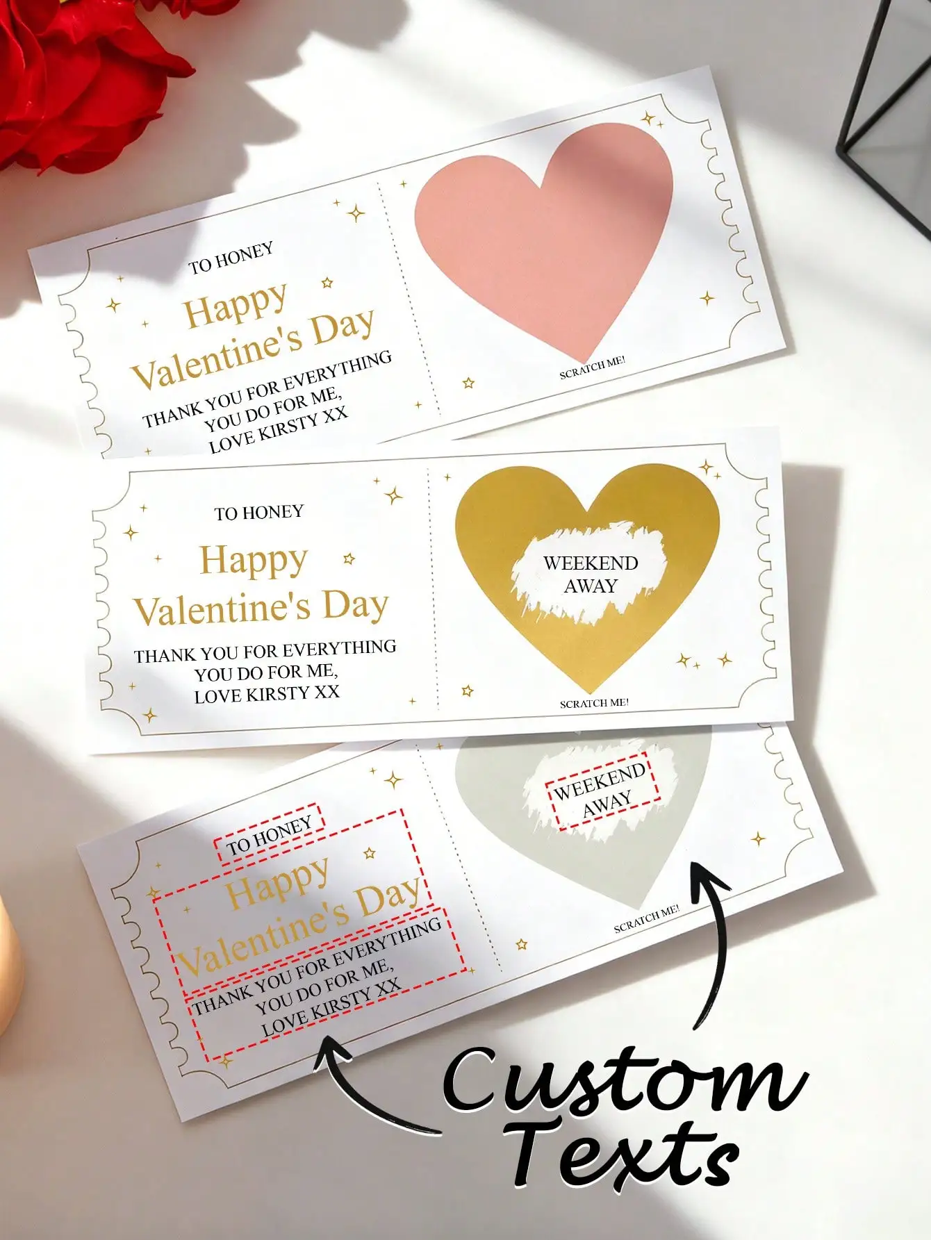Tarjetas Rasca y Gana Personalizadas con Texto Personalizado, Tarjetas de Juego para Fiestas, Regalo de Navidad, Tarjetas Rasca y Gana