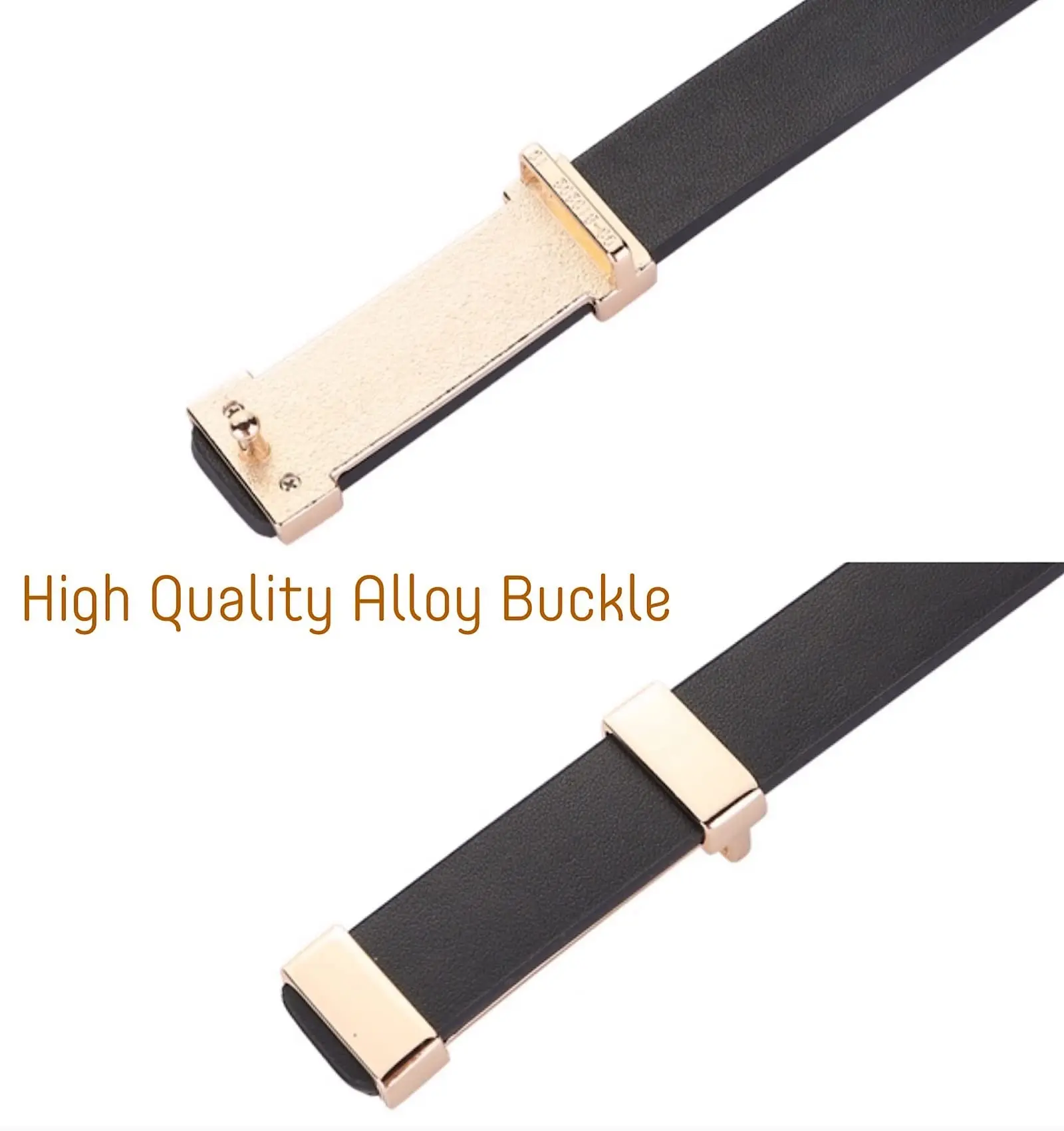 2024 Fashion Women\'s Belt Premium Ultra Soft Genuine Leather Belts Waist Belt Gold Solid Buckle Waistband