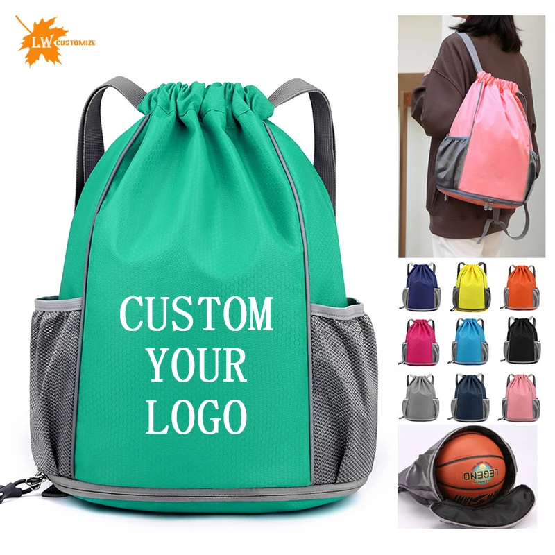 

Персонализированная сумка на шнурке с логотипом, складной спортивный рюкзак для марафона, легкая сумка для хранения, индивидуальное изображение