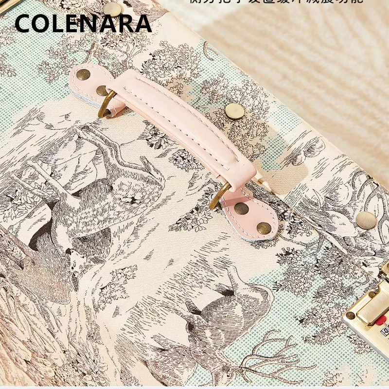 COLENARA Laptop Luggage Front Opening Boarding Box Aluminum Frame Trolley Case 20