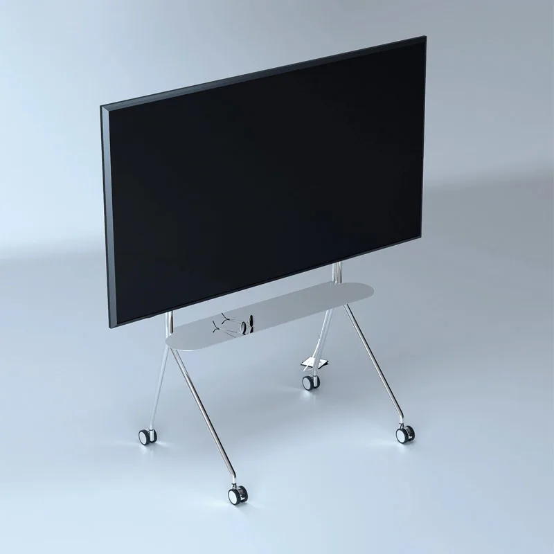 Mobiler Universal-TV-Ständer, bodenstehender vertikaler Trolley-TV-Regal, All-in-One-Monitor-Aufhänger mit Rädern