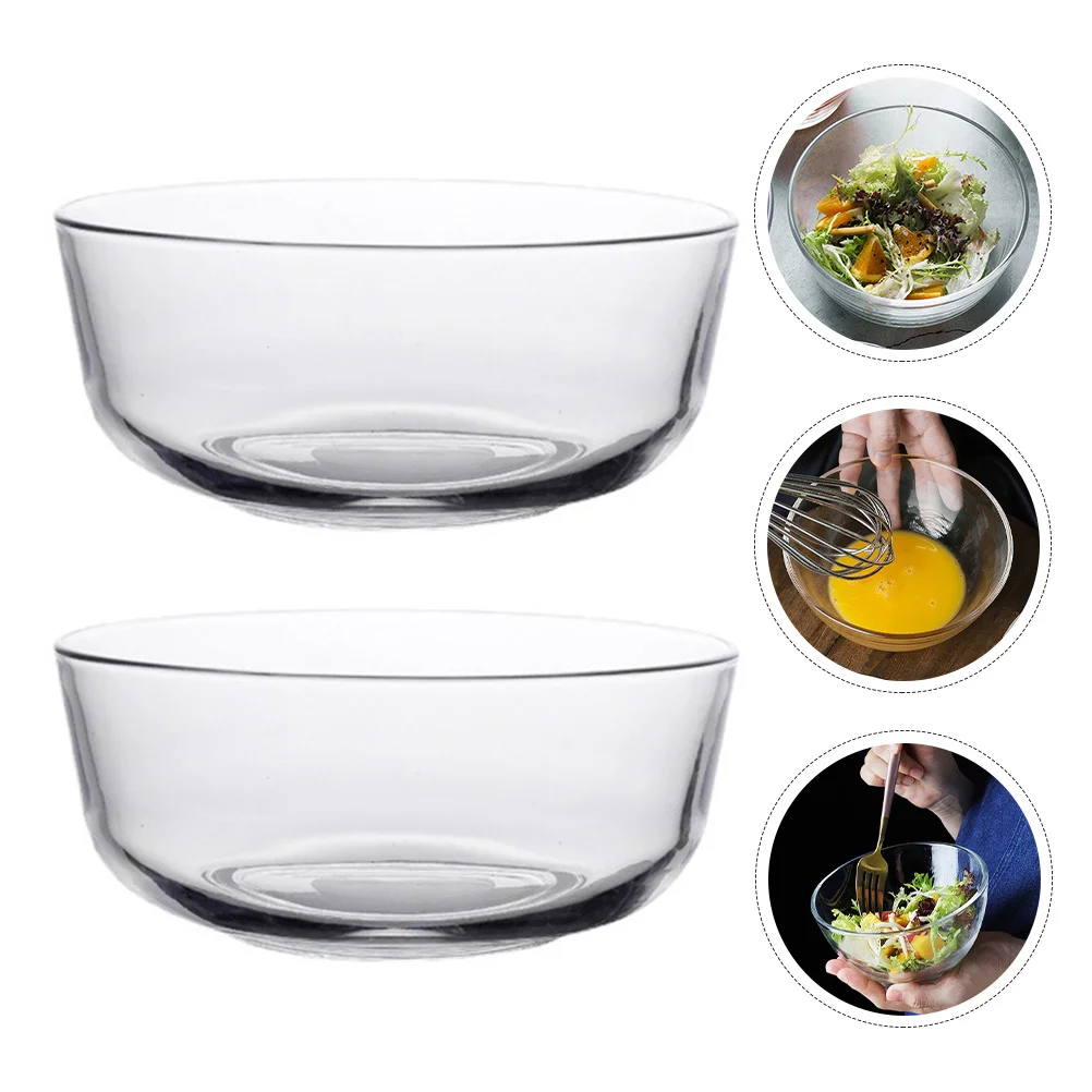 

glass salad bowl kitchen gadgets clear glass bowls multi-functional bowl dessert bowl food storage bowl
