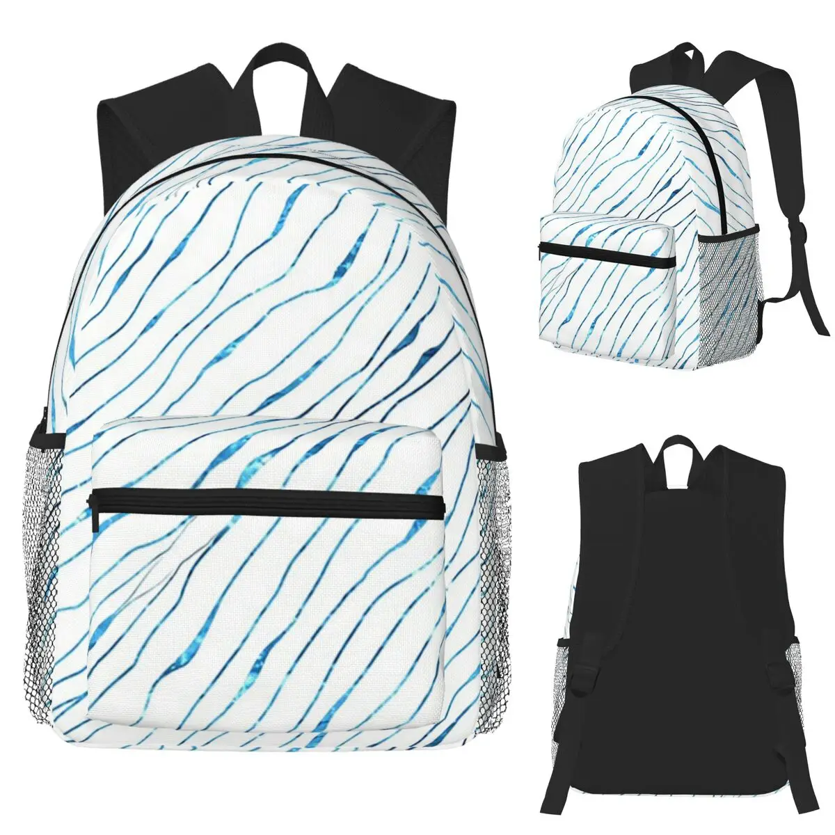 

Water Abstract Student Backpack School Bag Hiking Travel Daypack for Men Women Fashion Bookbag Shoulder Bags
