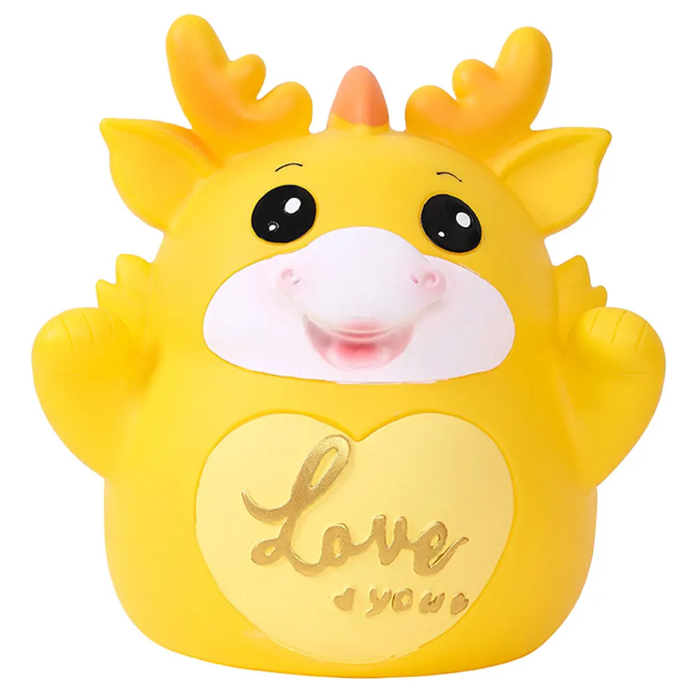 

Piggy Bank Coin Jars Decorative Yellow Wealth Cartoon Zodiac Dragon Model Vinyl Statue Money Jar Savings Ornaments