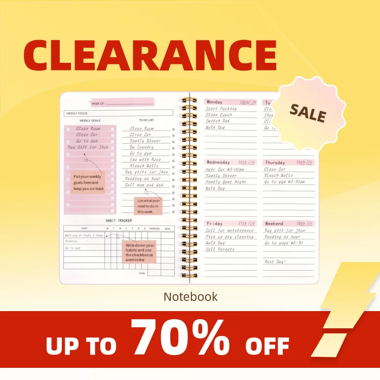 Clearance_2026 Tree Pattern Spiral Bound Weekly Planner & Notebook & Schedule Organizer, Stationery For Office & School & Study,