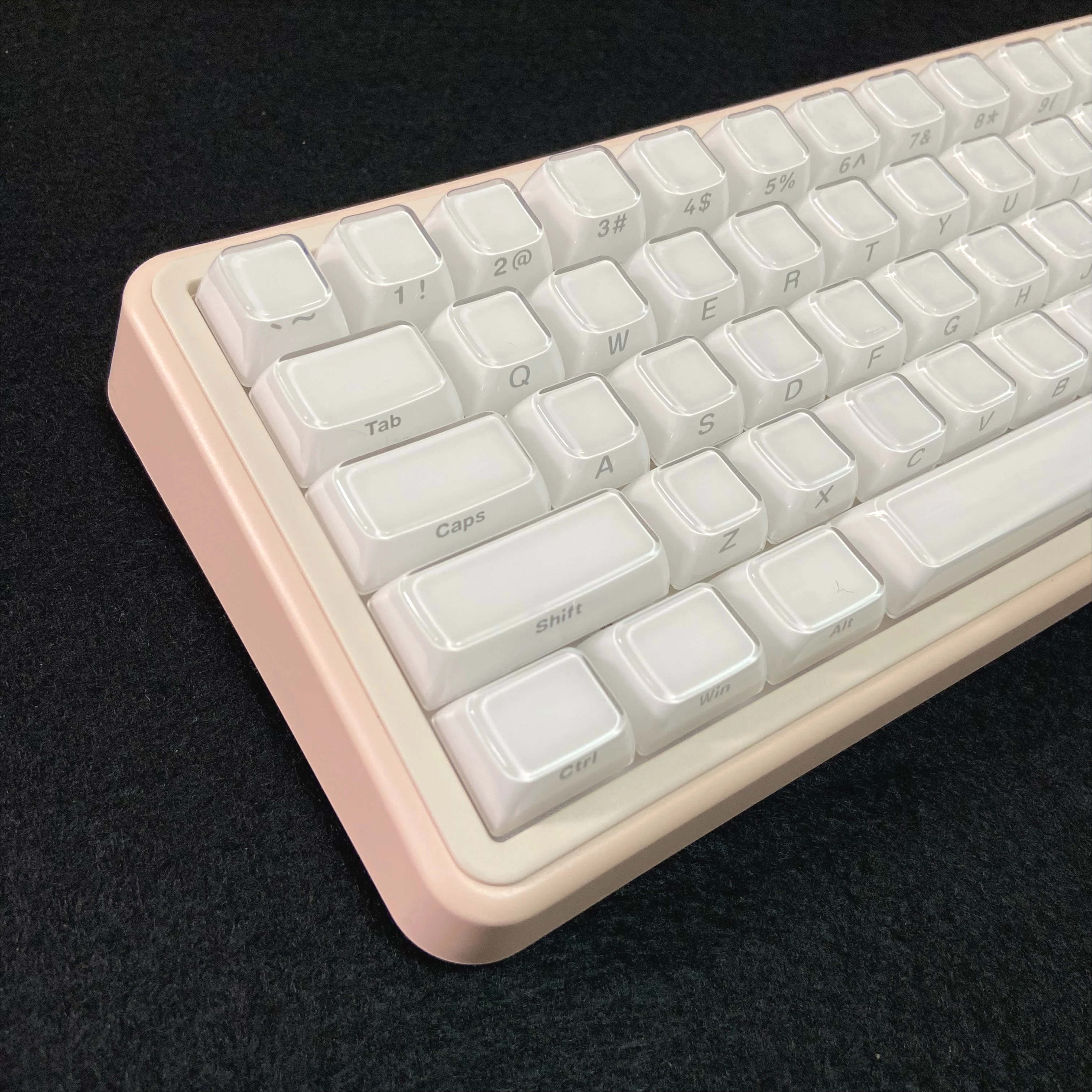 Side Front Engraved Transparent Double-layer Jelly Keycaps for Mechanical Keyboard 60 75 80 100 Layout White Crystal Key Caps