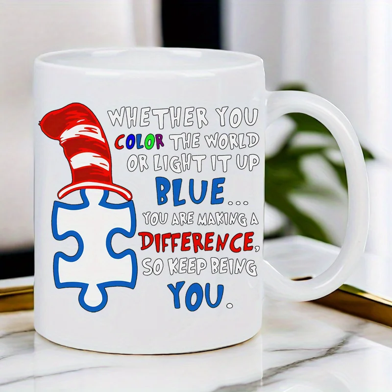

11 oz Motivational Magic Hat Mug - "Coloring the World" Quote, Inspirational Gift for Creative People, Hand Wash Only