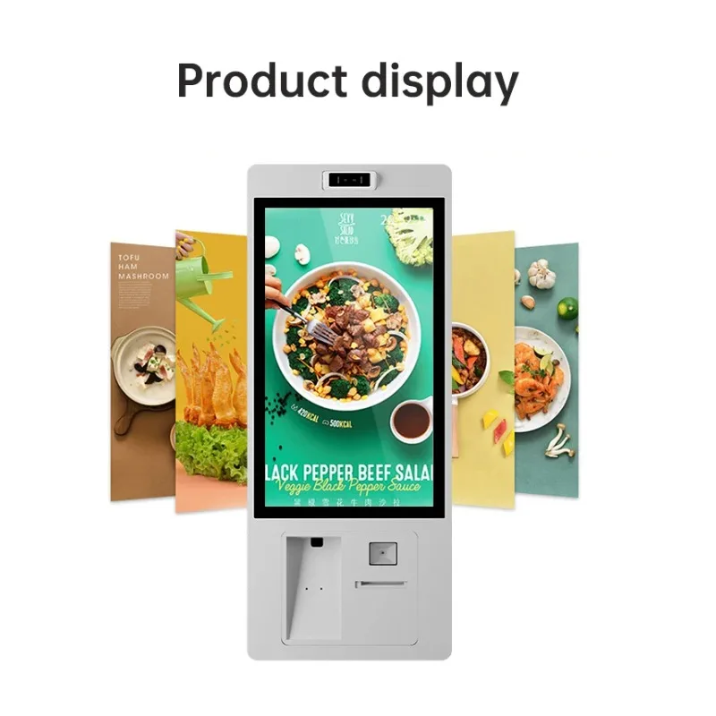 High-End 21 24 27 32 Inch Self-Ordering POS System Touch Kiosk OEM Thermal Printer/Scanner/Card Reader Floor Stand SDK Function