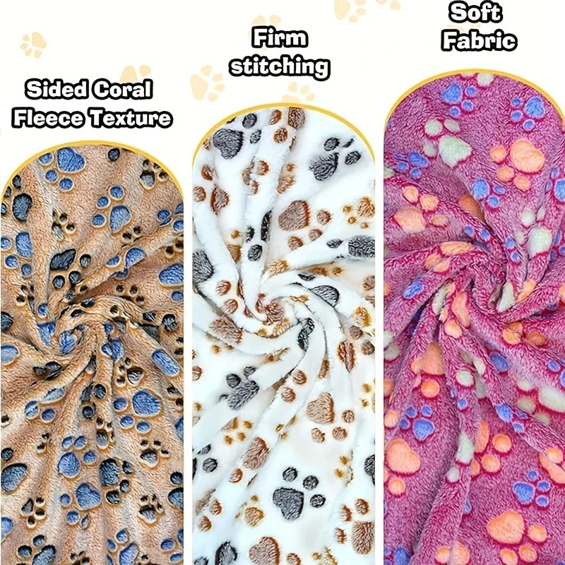 Morbido Flanella In Pile Gatto Coperta Per Cani Tappetini Da Letto Zampa Del Piede Stampa Calda Coperta Per Animali Domestici Letti A Pelo Copertura Zerbino Per Cani Gatti Animali Domestici forniture