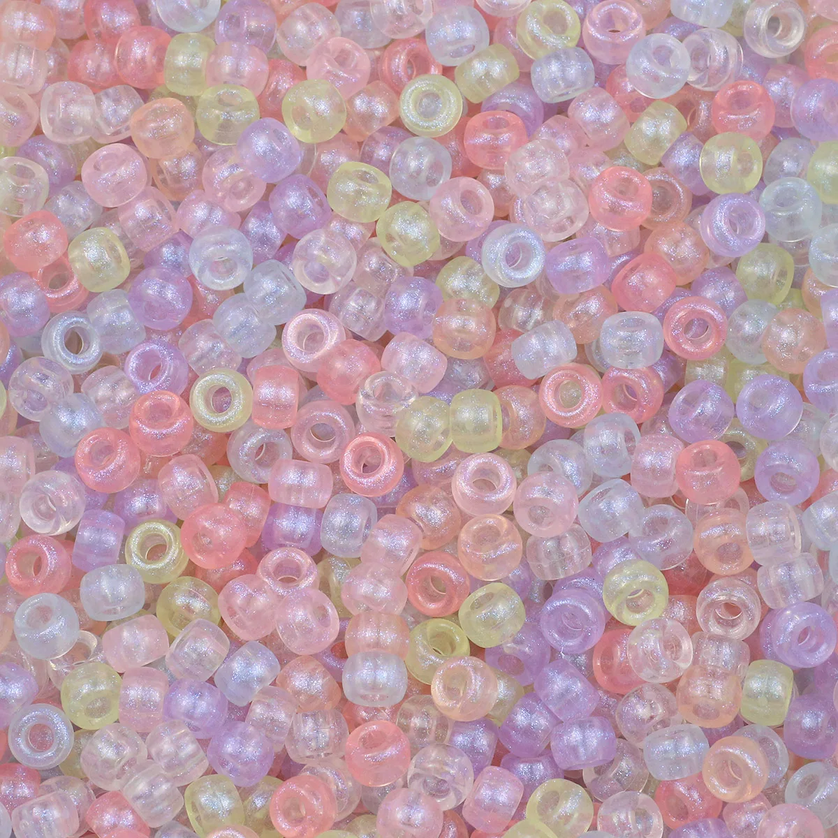 

1850Pcs 6*9mm multi-colored Large Hole Pony Beads Plastic Beads For Bracelets Making DIY Crafts Jewelry Key Chains Decorations