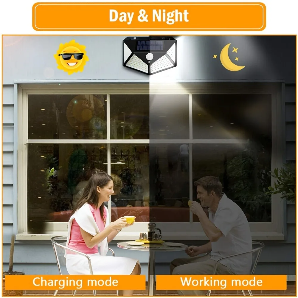 6/8/12 PC, Outdoor Solar Garden Courtyard 100 LED Exterior Wall Light,Fence Wall Guide Light, Landscape Street Light image 6