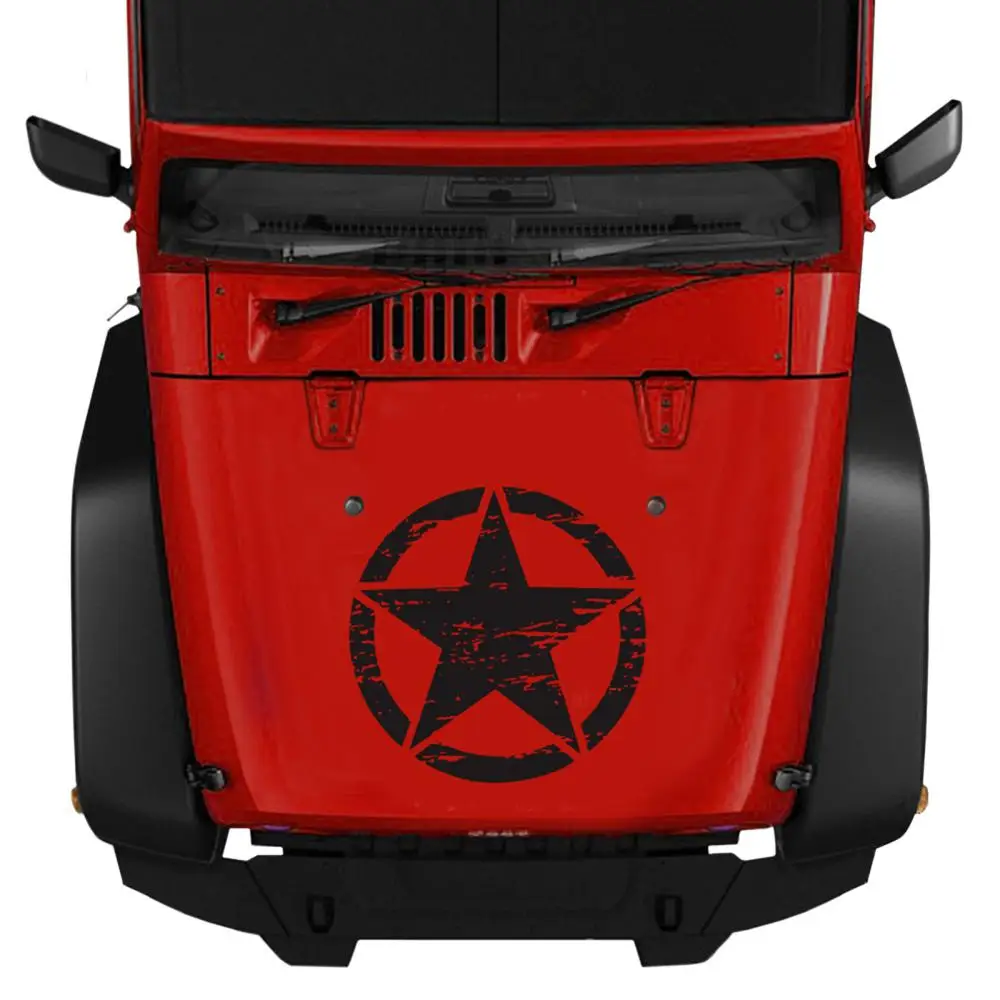 Car Army Five-pointed Star Stickers Vinyl Decal JEEP Wrangler and All Other 4x4 Hood Body Car Stickers Car Stickers and Decals