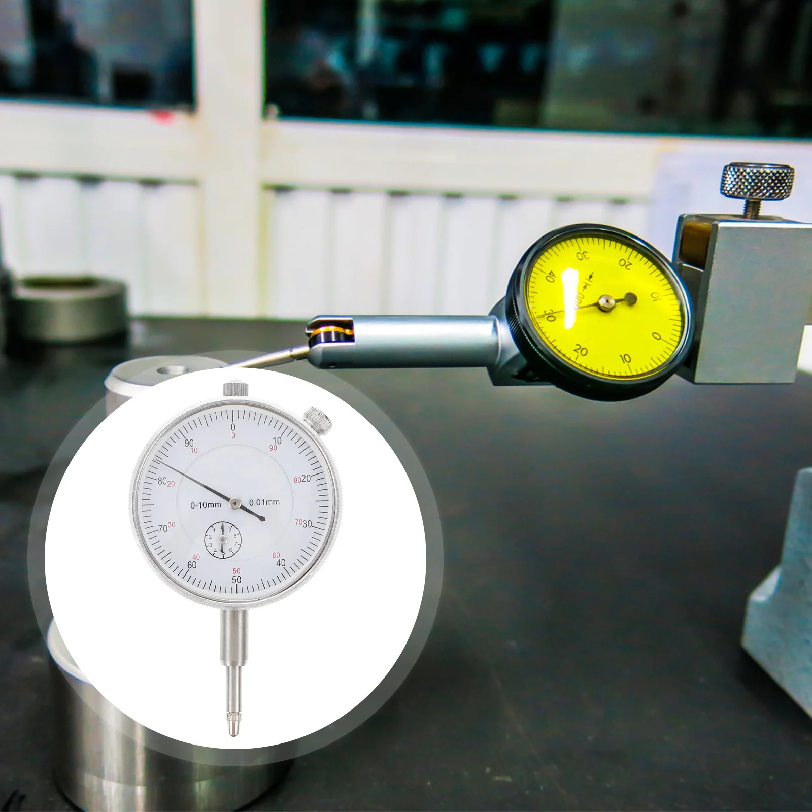 

1pc Dial Indicator 0-10Mm 0.01Mm Resolution Stainless Steel Mechanical Gauge For Industrial Lab Use Welding Accessories