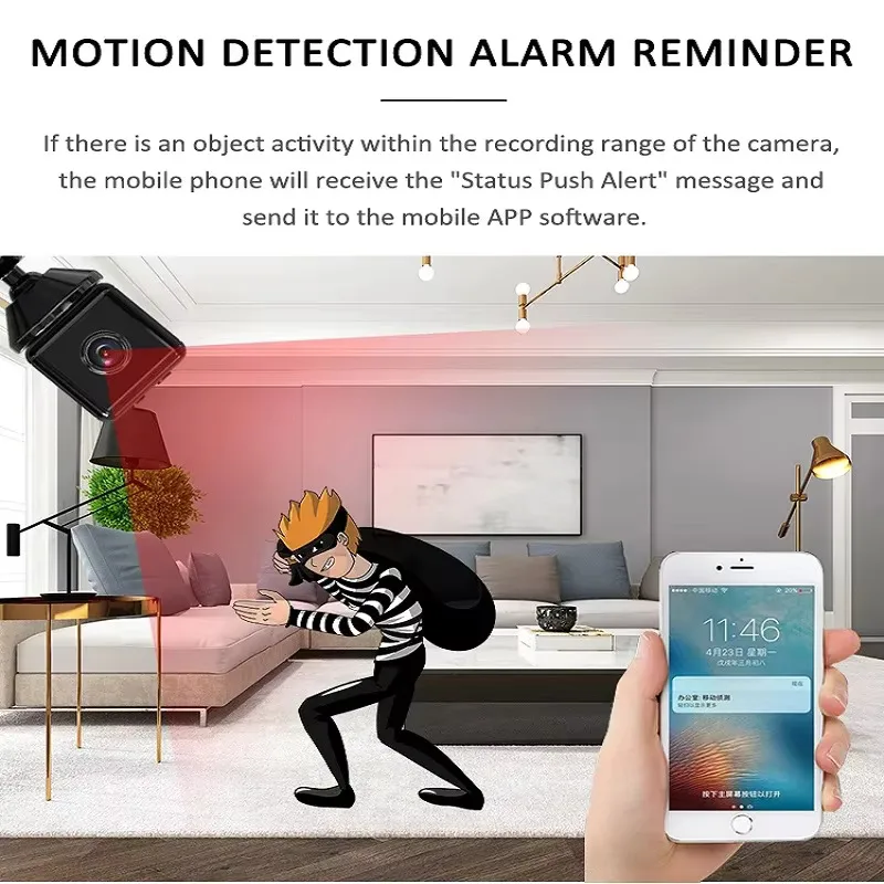 X6 Mini IP Camera WiFi Sports Camera HD 1080P Wireless Security Surveillance Built-in Battery Night Vision Smart Home Micro Cam image 3