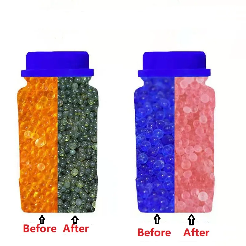 500g Waterproof Packaging Bule Orange Reusable Silica Gel Beads Color-Changing Silica Gel Desiccan Mold Remover Gel Absorbent