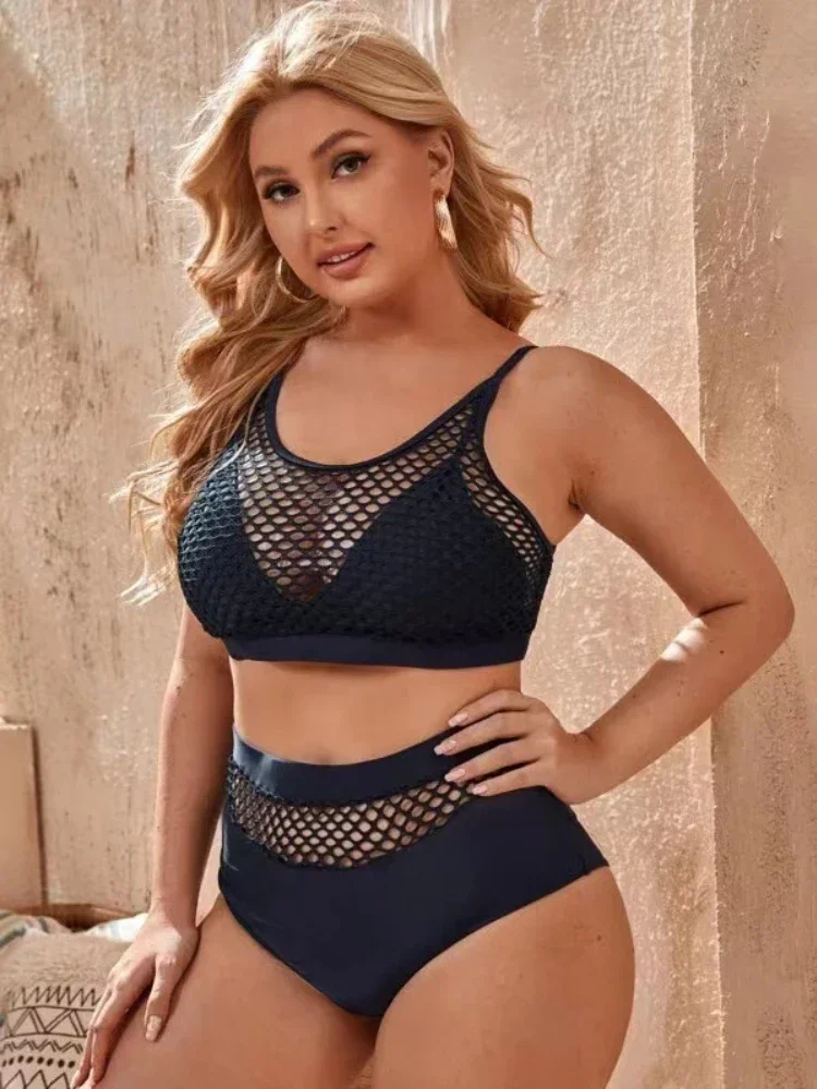 جديد كبير الحجم الأسود مجموعة البكيني مثير عالية الخصر ملابس النساء رفع ملابس السباحة البرازيلي ملابس الشاطئ الصيف ثوب السباحة XXXXL