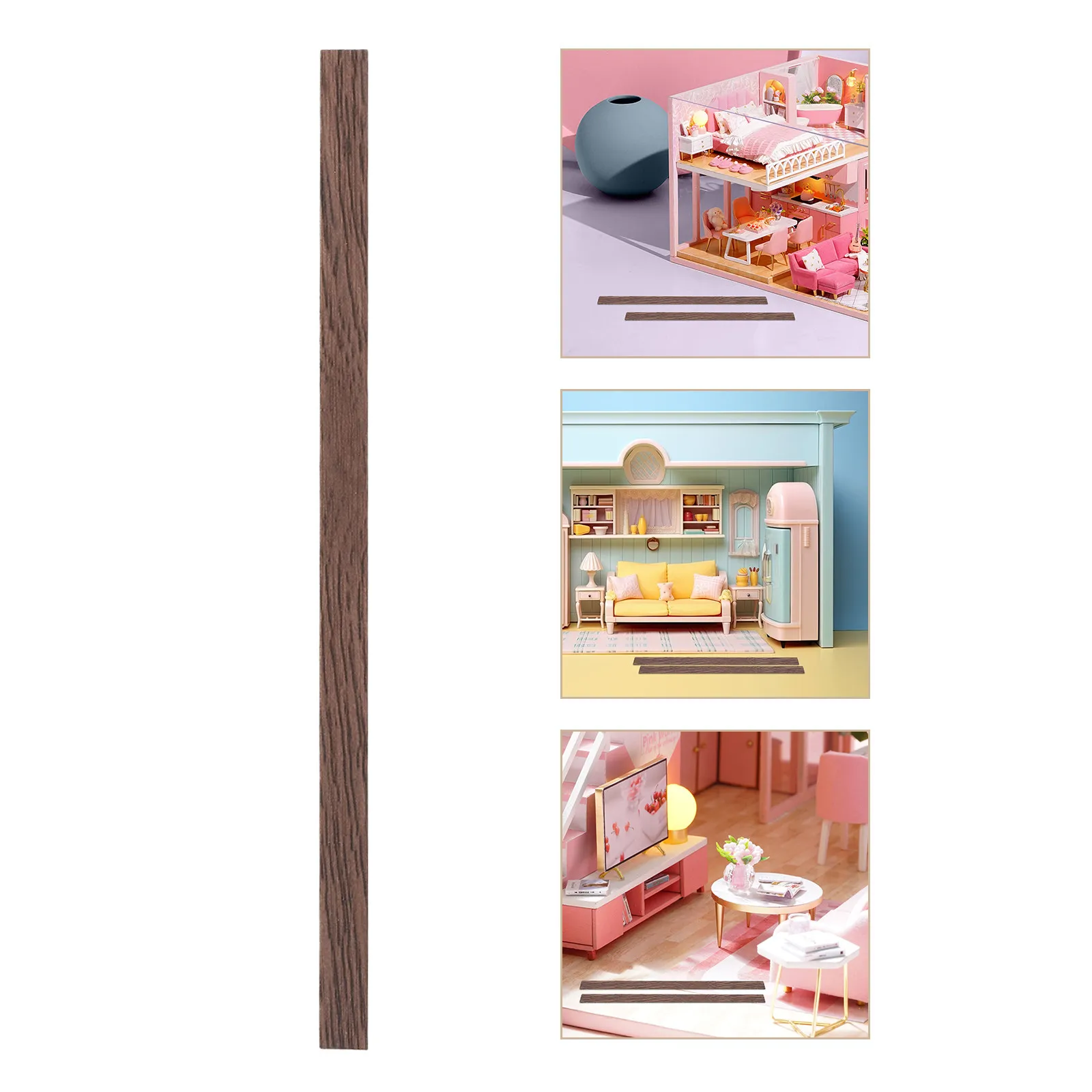 

18Pcs Miniature Dollhouse Flooring Self Adhesive Wood Grain Peel and Stick Floorboards for Miniature House Accessories DIY