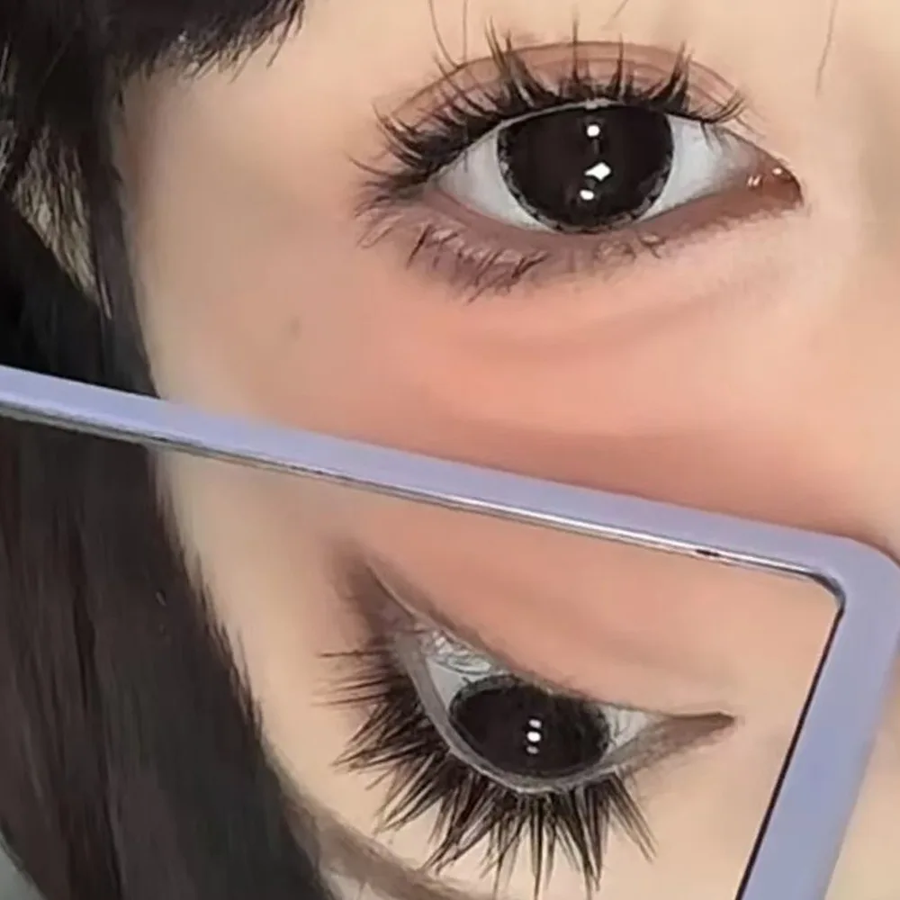 100PCS Natural Self Adhesive Eyelashes Clusters Reusable Wispy Cluster eyelashes Extension No Glue Needed With Tweezers 11/13MM