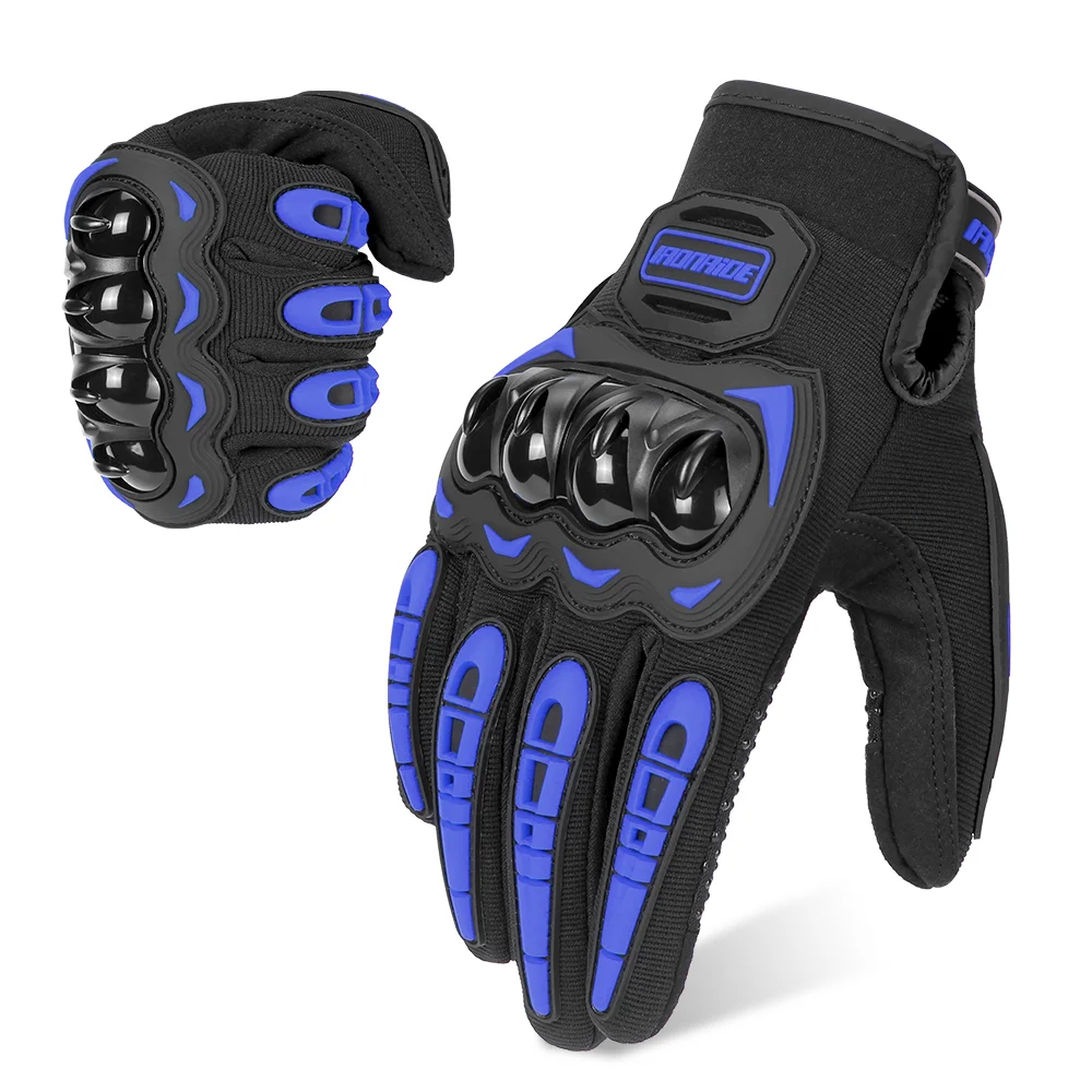 Summer Breathable Full Finger Racing Motorcycle Gloves Quality Stylishly Decorated Antiskid Wearable Gloves Large Size XXL Black
