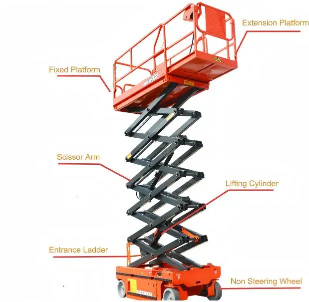 High Quality Self Propelled Hydraulic Scissor Lift Platform 230kg 350kg Load for Warehouse  Self Propelled Lift Platform Table