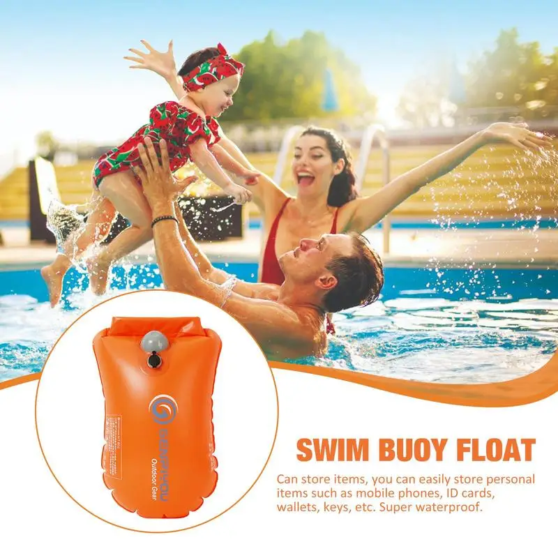 Swim Buoy Float Swim Buoy Open Water Life Buoy Dry Bag For Swimming Waterproof Bubble Swim Float Storable For Kayaking Boating