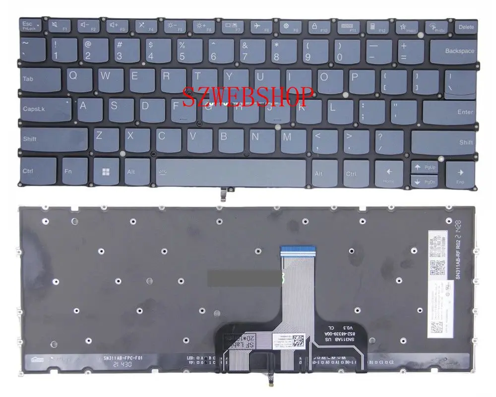 New Laptop For Lenovo IdeaPad 14ALC7 14AMN7 14IAU7 14IGL7 Laptop Keyboard US Backlit