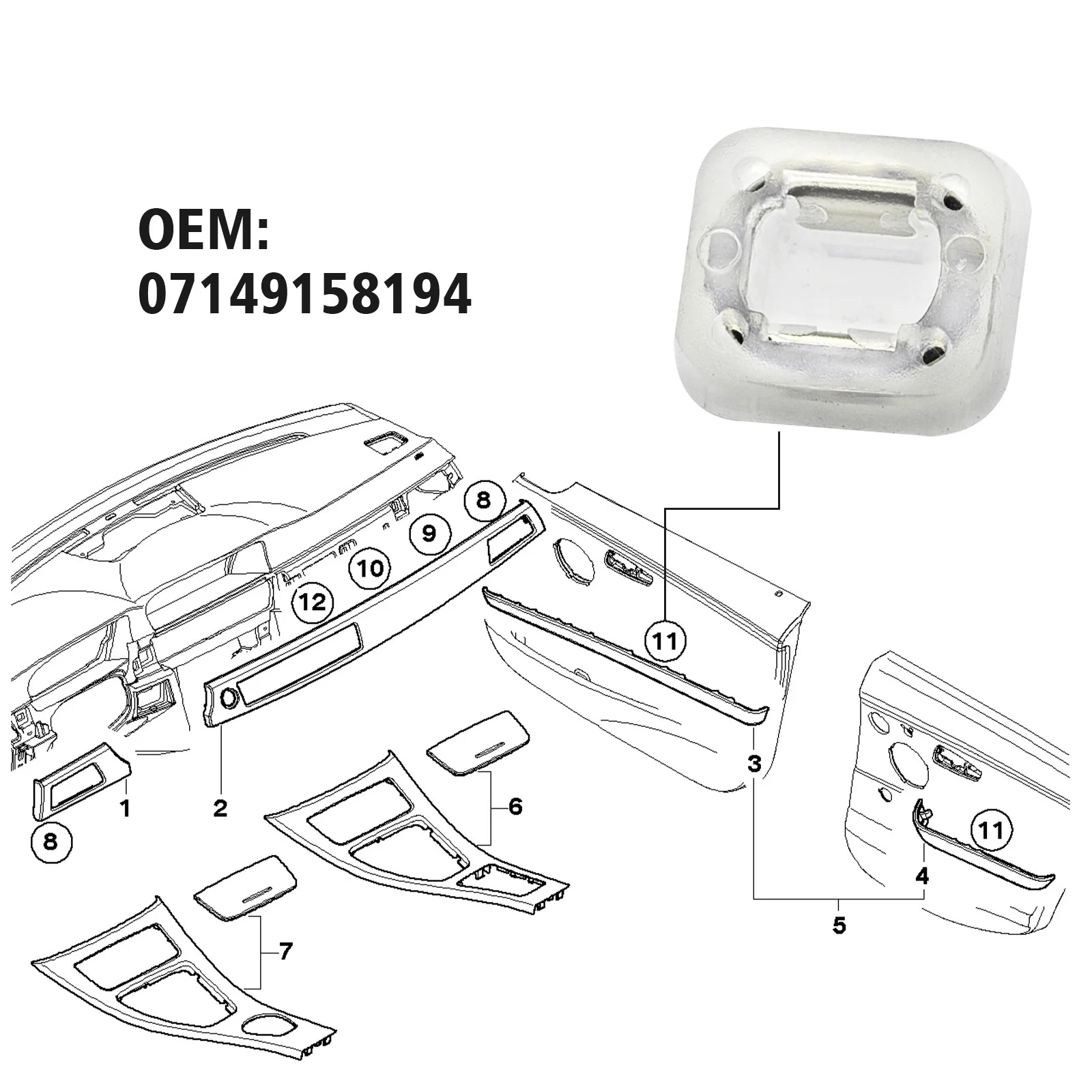 

90 шт. для BMW E46 M3 E65 E66 X3 E83 центральная консоль приборной панели зажимы для отделки приборной панели втулки крепежные пряжки набор креплений