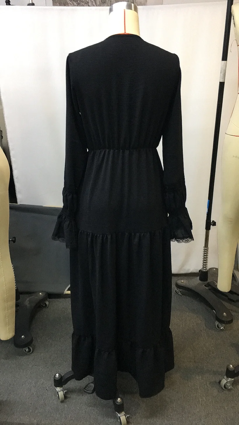 2026 여성 빈티지 서부 카우걸 드레스 컨트리 레이스 긴 소매 캐주얼 보헤미안 시크 맥시 드레스 여성 패션 레트로 파티용