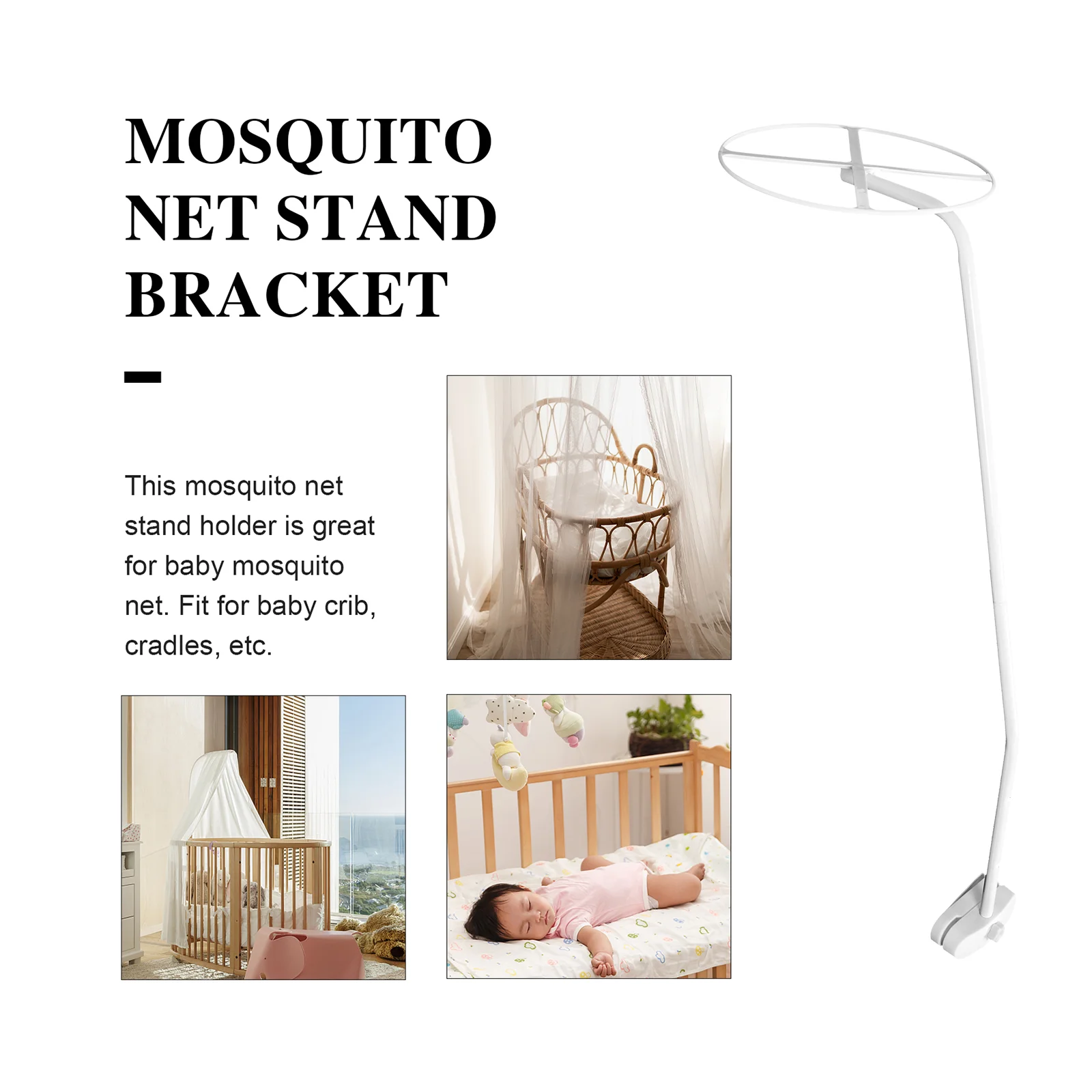 Mosquito Net Bracket Support Ring Stand Traveling Accessories Necklace Kit Crib Canopy for Bedspread