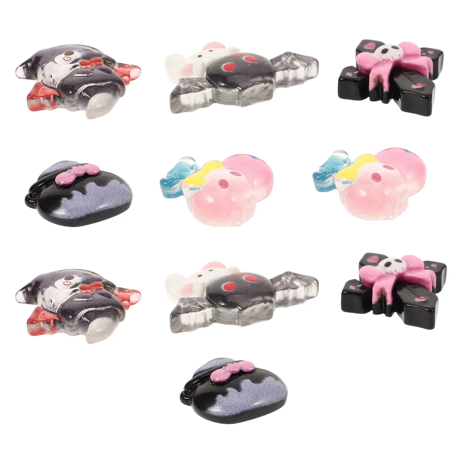 

10 Pcs Resin Charms Halloween Phone Case Decor Kit Flatback Craft Supplies DIY Accessories Pumpkin Owl Bat Ghost Cat