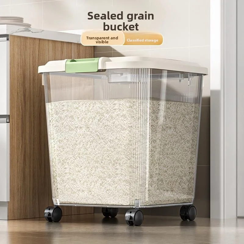 

Home Use Large Capaci Sed Moisture Proof Insect Proof Rice Storage Canister Food ade Plastic Kitchen Storage Container