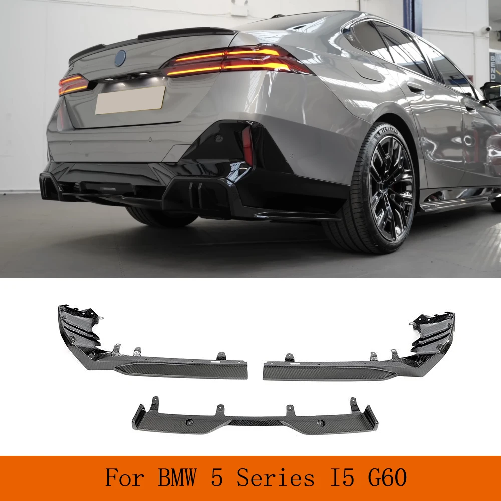 Car Rear Bumper Diffuser Spoiler Splitter Dry Cabom Car Rear Spoiler For BMW 5 Series I5 G60 M Sport V Pattern Car Racing Kits