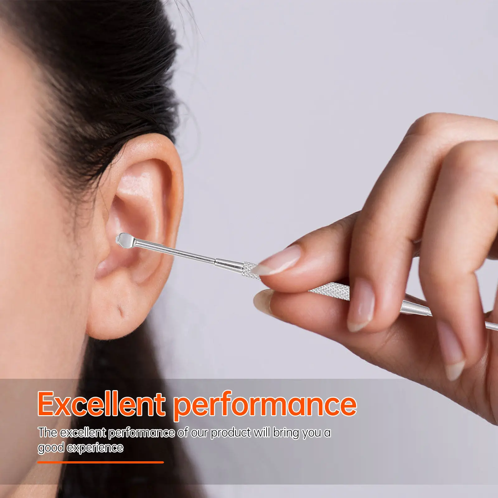 1Set Polished Stainless Steel Ear Cleaning Supplies Effective Dirt and Wax Removal Safe Ear Canal Massage Multipurpose Home