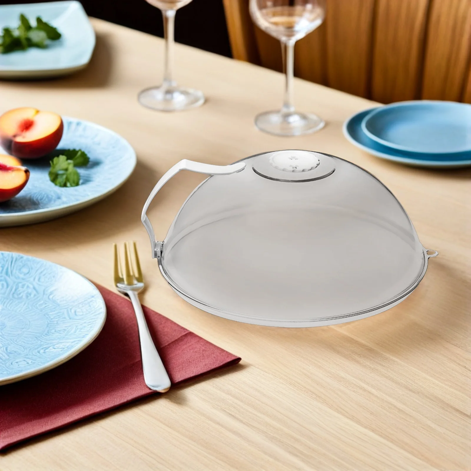 

1Pcs Heat-Resistant Microwave Food Cover Transparent Spray Proof Plate Lid Kitchen Heating Guard Cover