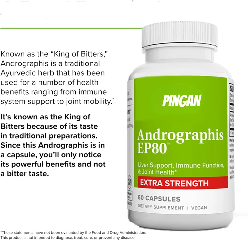 

Chuanxinlian EP80 Super Strong -60 Capsules - Liver Support, Immune Function, and Joint Health - Non GMO, Vegetarian