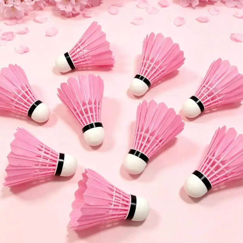 Pink Badminton Shuttlecocks Stable Flight High Elasticity Perfect For Indoor Outdoor Sports Training And Casual Games
