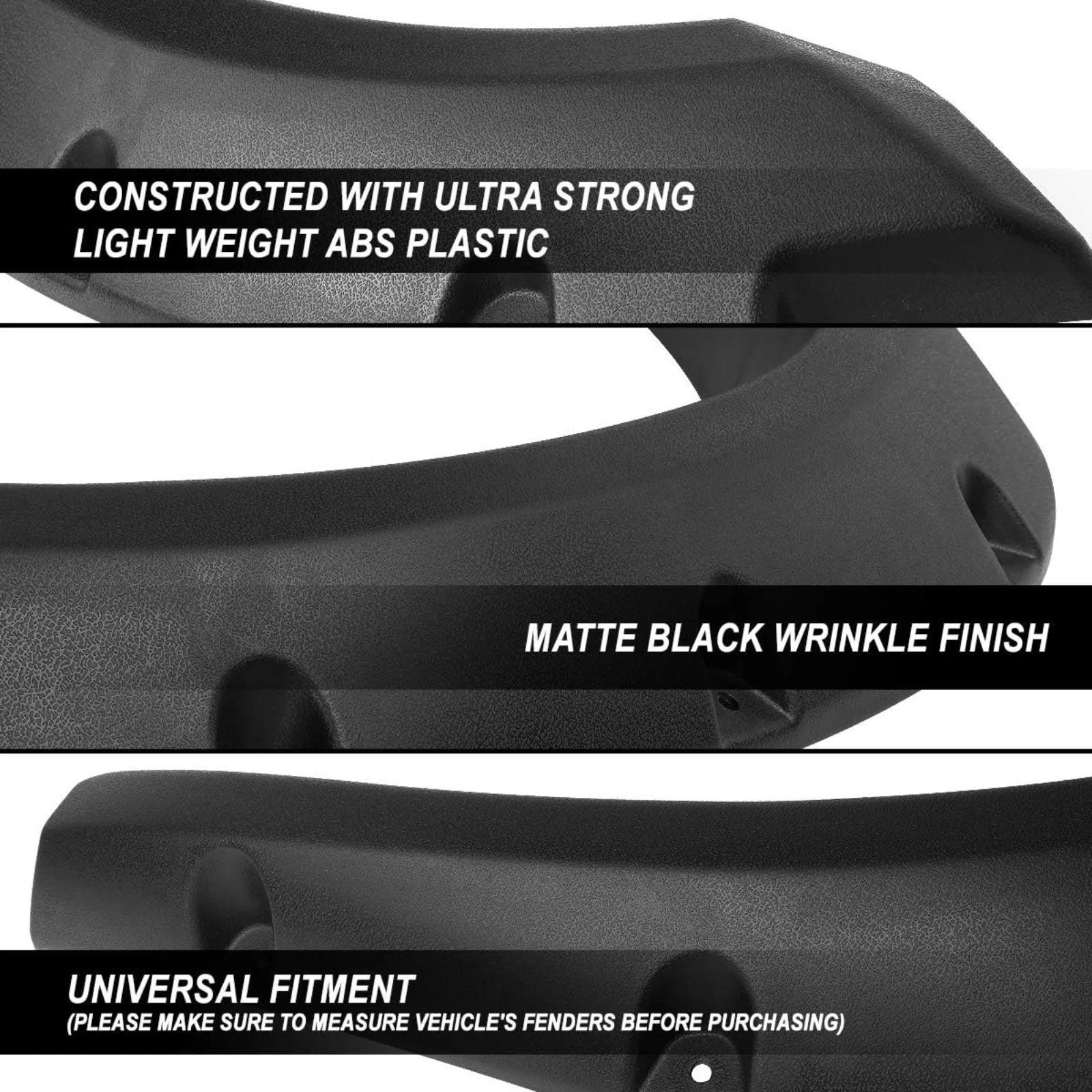 US  Fender Flares Compatible with Dodge Ram Truck 1500 09-23, Wheel Flares Set Pocket-Riveted Matte Texture Black Style, 4PCS