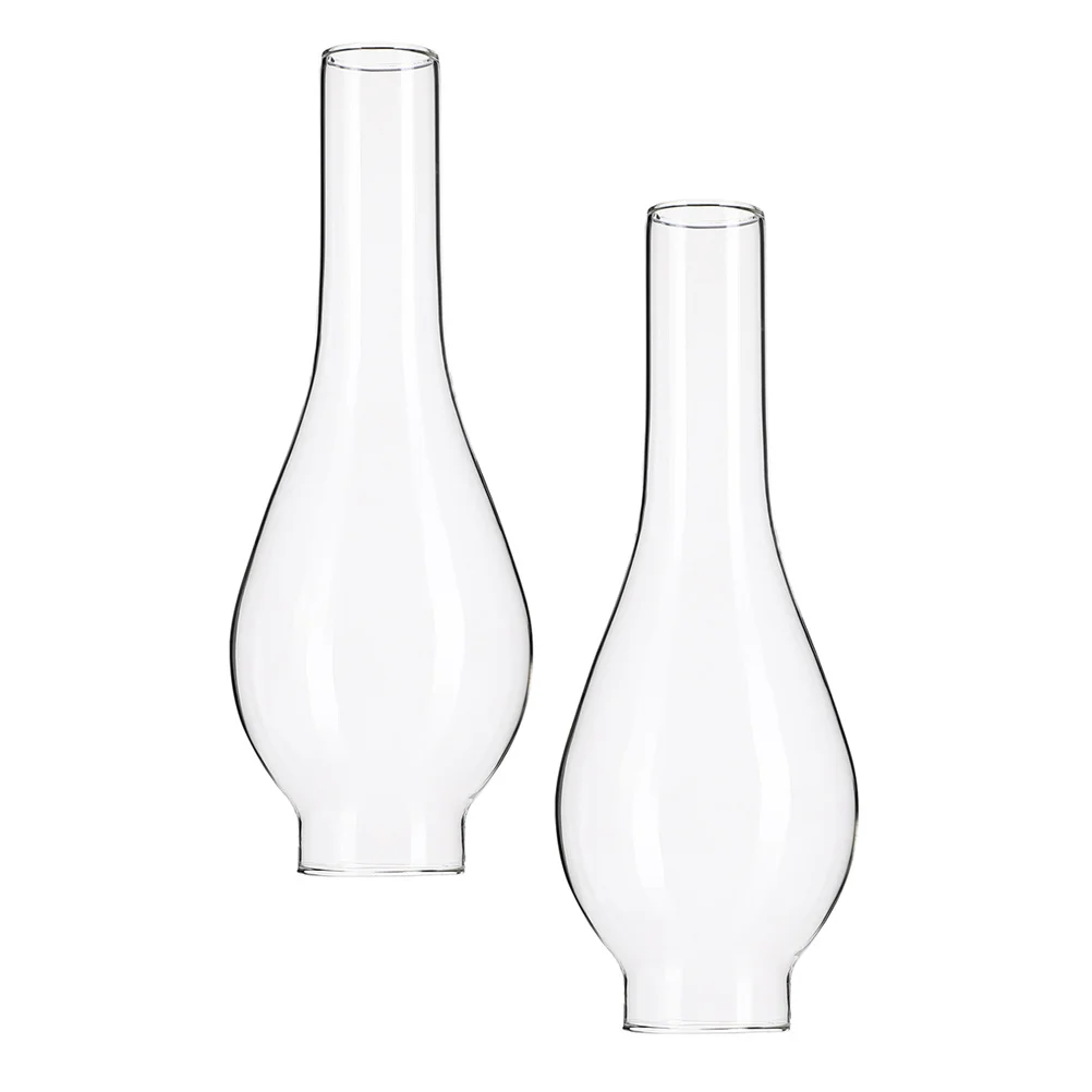 

2Pcs Glass Oil Lamp Shade Replacement Vintage Chimney for Oil Lamps Clear Hurricane Lamp Globe Compatible with Various Fixtures