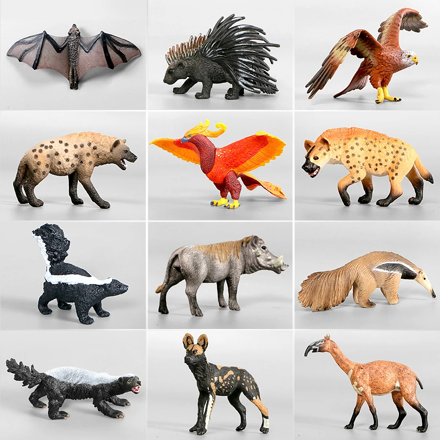 

Simulation Rare Wild Animal Figurines Saber-toothed Tiger Hyenas Porcupine Action Figures Model for Baby Kids Educational Toys