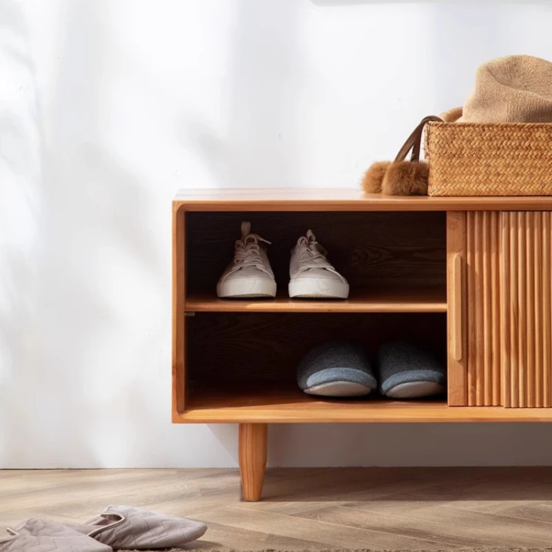 먼지 방지 커버 디자인 신발장 수납 강력한 원목 좁은 신발 정리함 공간 절약형 모던 스타일 신발장 가구