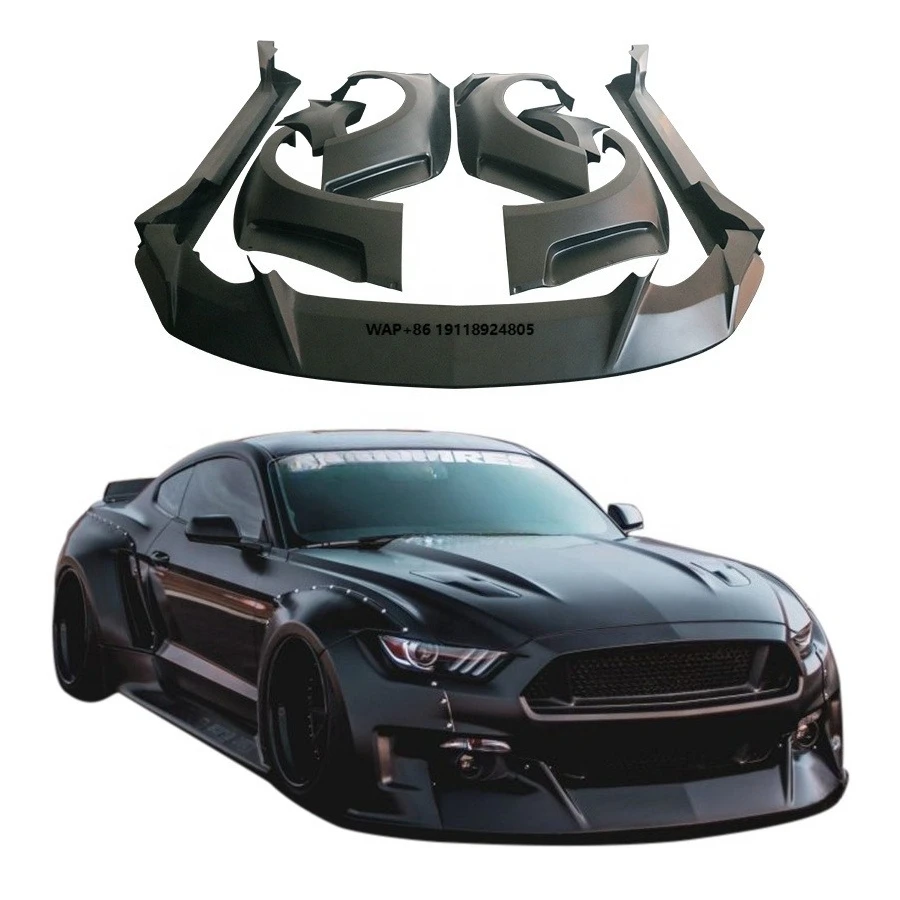 

Комплект расширения кузова для Mustang: передние и задние расширители крыльев, боковые пороги, спойлер, передняя губа