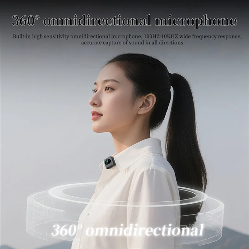 ไมโครโฟนไร้สายแบบหนีบปกเสื้อ ABZZ,360 °   การรับสัญญาณแบบรอบทิศทางและการลดเสียงรบกวนอัจฉริยะ แบบเสียบแล้วใช้งานได้ทันทีสำหรับพีซี/สำหรับไอโอเอส/สำหรับแอนดรอย