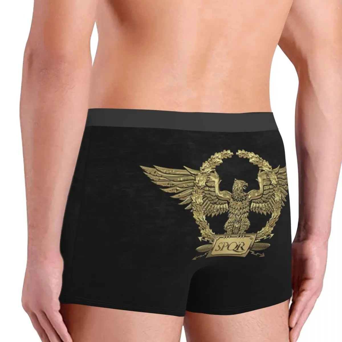 Personalizzato Oro Romano Aquila Imperiale Biancheria Intima Da Uomo Stretch SPQR Impero Romano Boxer Slip Pantaloncini Mutandine Mutande Morbide Per Uomo