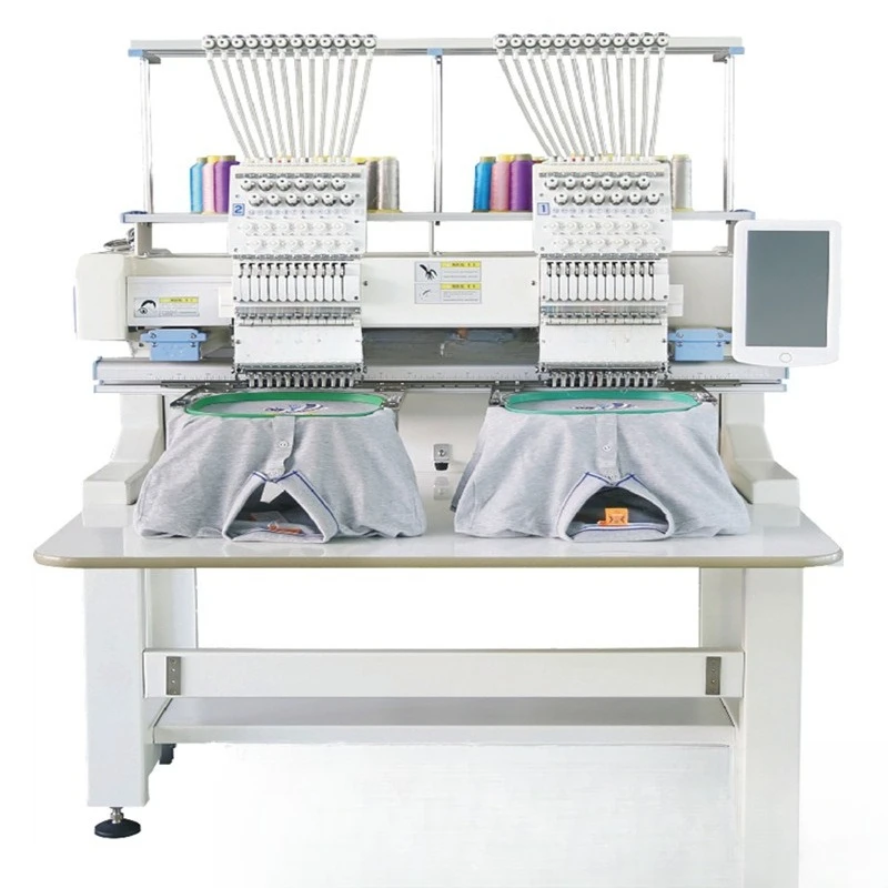 2 heads 12 needles 15 needles high-speed computer embroidery machine ready-to-wear T-shirt hat embroidery