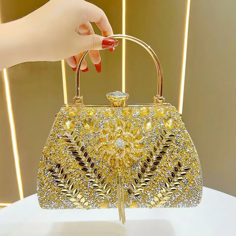 

Роскошная женская вечерняя сумка с блестящими бриллиантами, вечерние сумки, элегантная женская сумка на плечо с цепочкой, свадебные сумки через плечо