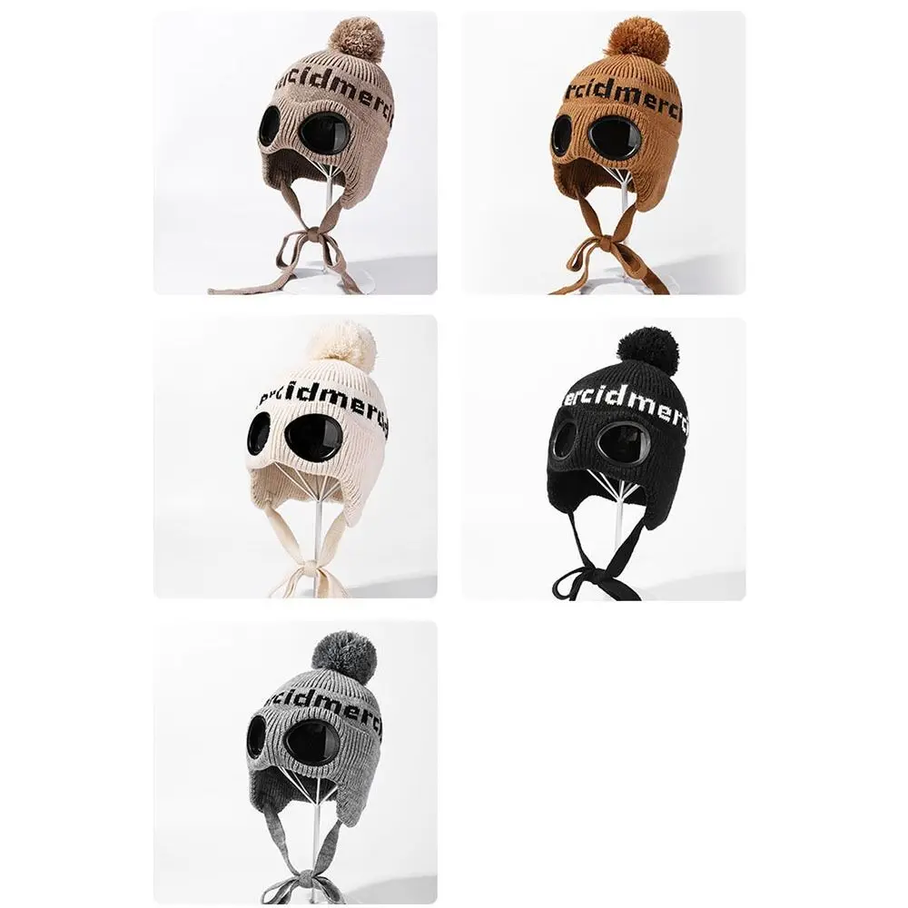 أزياء يندبروف نظارات محبوك قبعة الأذن حماة الباردة واقية قبعة صوفية قبعات صغيرة دافئة الشتاء