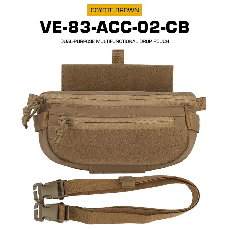 Tactical Drop Pouch Hanger Pouch Compact Abdominal Dangler Pack Quick Release Schoudertas Vest Plate Carrier Airsoft Gear - afbeelding 1