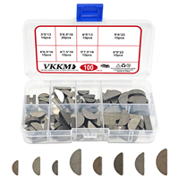100PCS Carbon Steel Key Assortment Set Metric Half Moon Shaft Drive Fasteners Mechanical Industry  Keys Half Moon Set