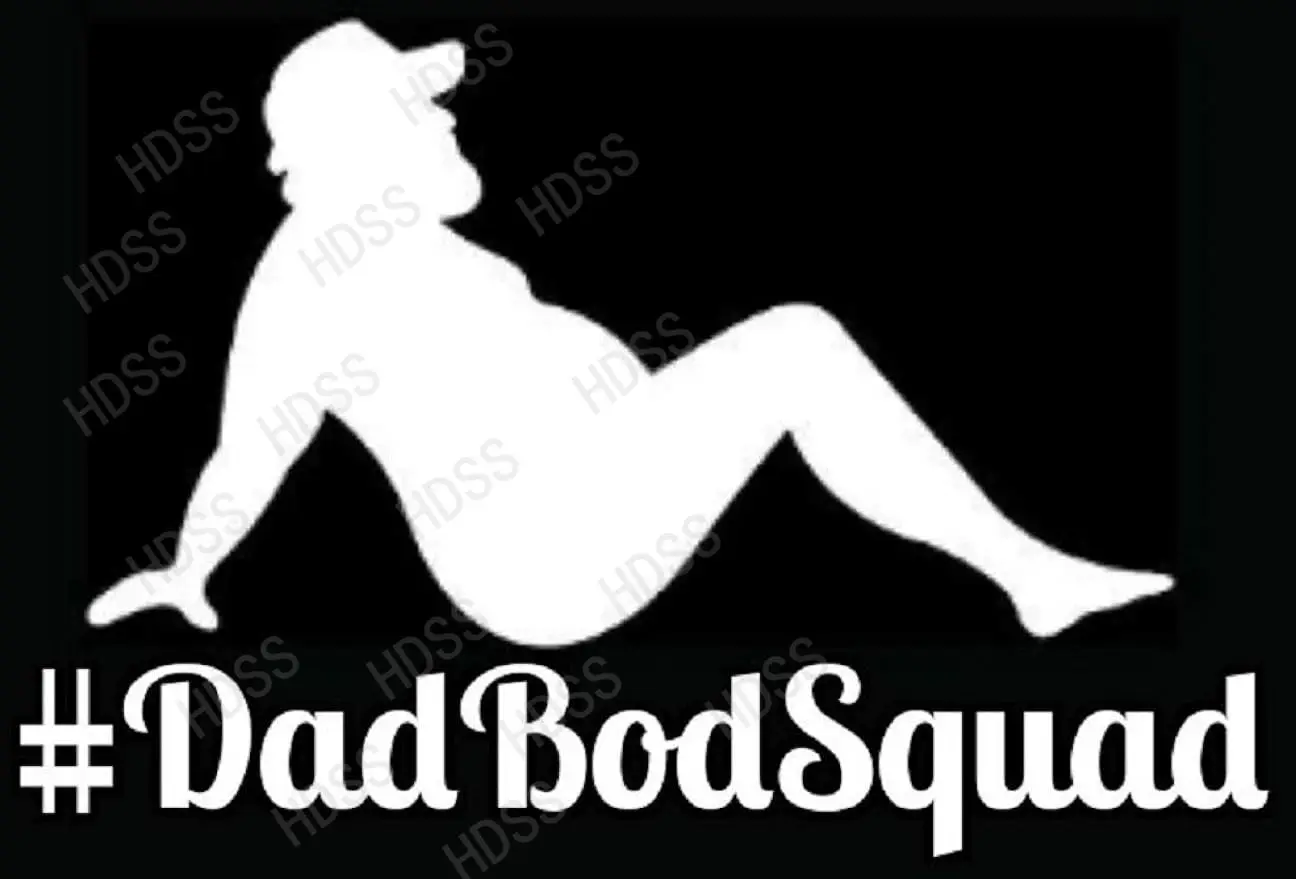 HDSS-DadBodSquad car stickerMudflap Man Vinyl Decal  White Funny  Truck Window Sticker Wall Toolbox